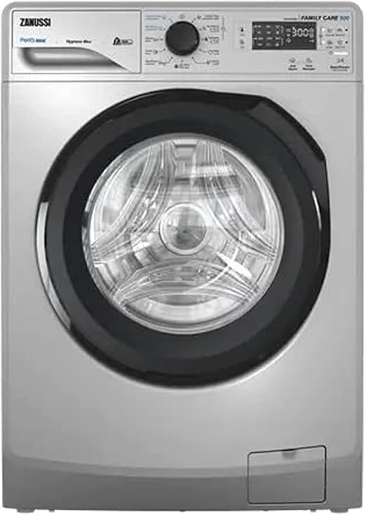 Zanussi Automatic Washing Machine, Digital Multi Program, TC4, 7 KG, 1200 RPM, Silver, Motor Universal, Black Door - ZWF7240SB5