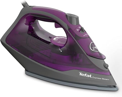 TEFAL Express Steam, Steam Iron, 2600 Watts, Anti-scale, Purple, Ceramic Soleplate, FV2843M0, 1 year warranty