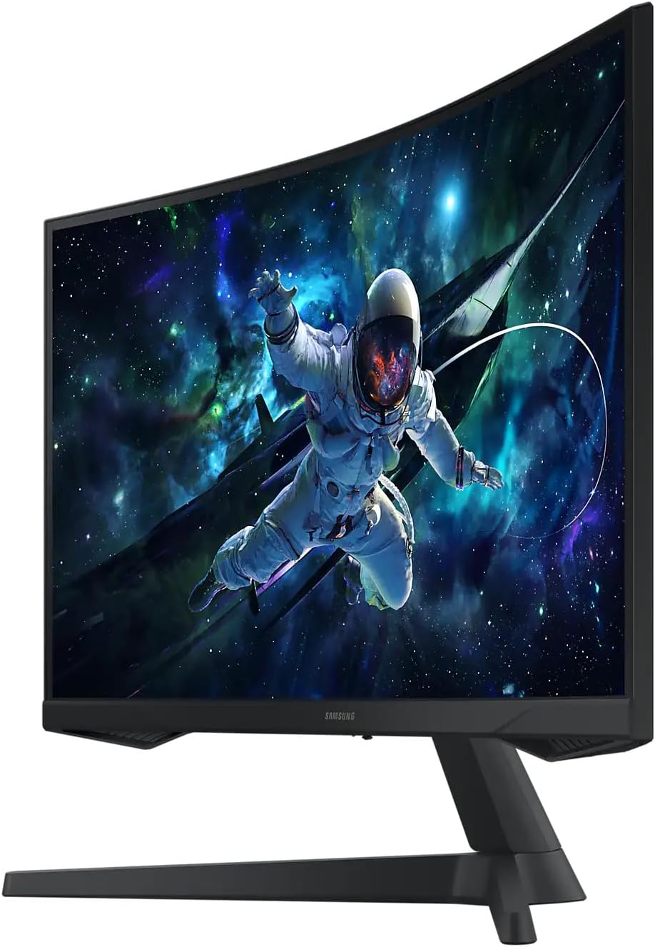 Samsung 27-Inch G55C Odyssey QHD 2K Curved Gaming Monitor, HRDR 10, VA Panel, 1ms MPRT, 165hz with Game Mode, Supports AMD FreeSync, HDMI and DisplayPort, 2 Years Local Warranty