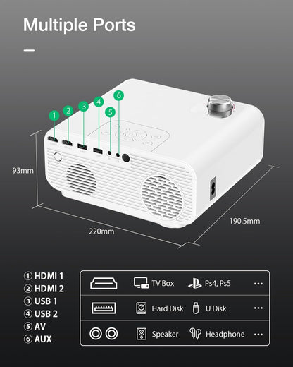 Cheerlux C12 Small Projector with Android 9.0, Mirroring, BT & Wifi