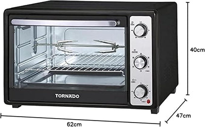 TORNADO Electric Oven 46 litre, 1800 Watt in Black Color With Grill and Fan TEO-46NE(K)