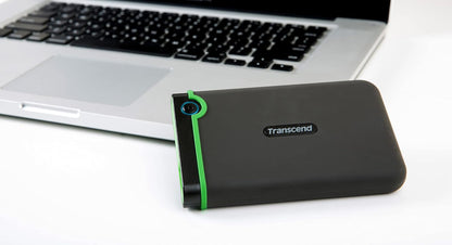 Transcend 4TB StoreJet 25M3S USB 3.1 Portable Hard Drive Rugged, Anti-Shock Resistant, Compact and Lightweight with Lightning-Fast Speeds and a One Touch Backup Button (Iron Grey) TS4TSJ25M3S