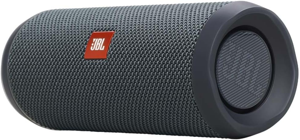 JBL Flip Essential 2 Portable Bluetooth Speaker with Rechargeable Battery, IPX7 Waterproof, 10h Battery Life, JBLFLIPES2, lite Black dark grey