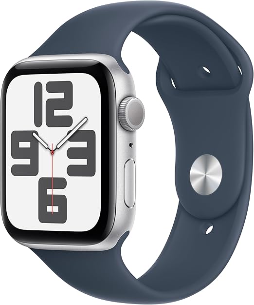 Apple Watch SE GPS 40mm Silver Aluminium Case with Storm Blue Sport Band M/L