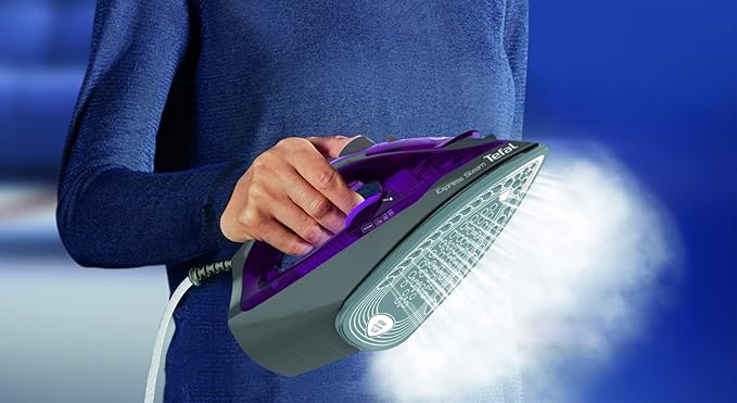 TEFAL Express Steam, Steam Iron, 2600 Watts, Anti-scale, Purple, Ceramic Soleplate, FV2843M0, 1 year warranty