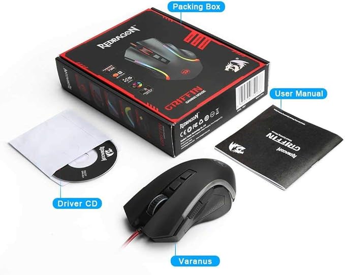 Redragon M607 8 Buttons Gaming Mouse (R G B, 7200DPI)