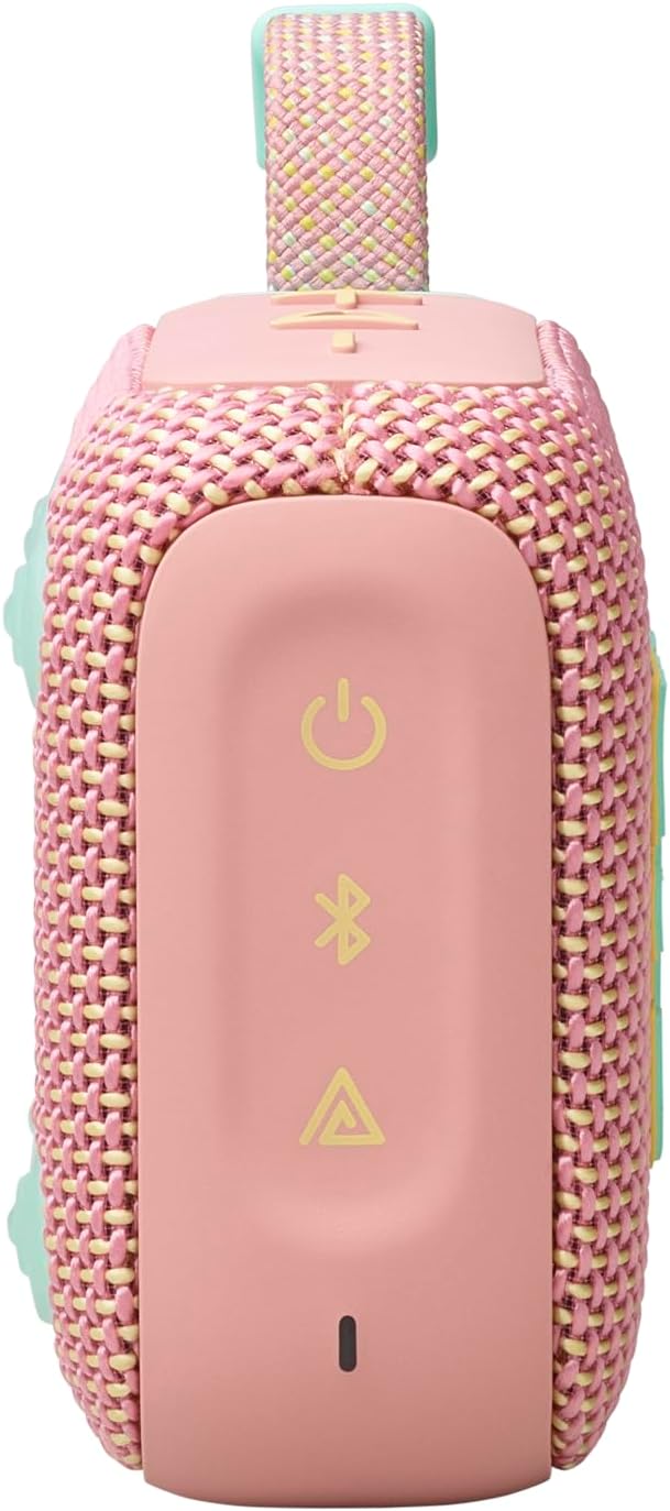 JBL Go 4 - Ultra-Portable, Waterproof and Dustproof Bluetooth Speaker, Big Pro Sound with Punchy bass, 7-Hour Built-in Battery, Made in Part with Recycled Materials (Pink)