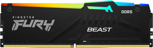 Kingston Fury Beast DDR5 RGB 8GB 6000MT/s DDR5 CL40 DIMM Desktop Gaming Memory Single Module - KF560C40BBA-8