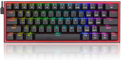 REDRAGON K617 Fizz RGB 60% Mechanical Keyboard | RED-K617-RGB, Carbon