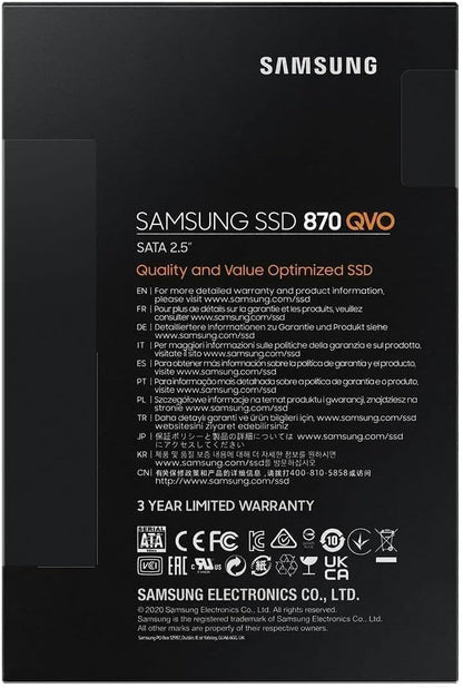 Samsung 870 QVO 1TB Interne SATA SSD 6.35cm (2.5 Zoll) SATA 6 Gb/s Retail MZ-77Q1T0BW