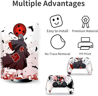 Toxxos PS5 Skin - Disc Edition Anime Console and Controller Accessories Cover Skins PS5 Controller Skin Gift ps5 Skins for Console Full Set Blue ps5 Skin