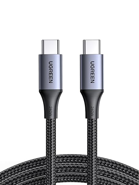 UGREEN 240W USB C to USB C Cable, Fast Charging USB C Cable for iPhone 15 Pro Max, Samsung Galaxy S24/S23, MacBook Pro/Air, iPad Pro/Air/Mini, Dell XPS, 3.3FT