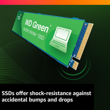 Western Digital 250GB WD Green SN350 SSD PCIe Gen3 x4, NVMe v1.3 M.2 2280, Read speed up to 2,400MB/s, Write speed up to 1,500MB/s - 3-Year Limited Warranty - WDS250G2G0C