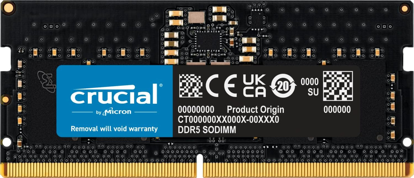 Crucial RAM 8GB DDR5 4800MHz SODIMM Laptop Memory CT8G48C40S5