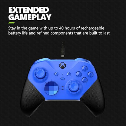 Xbox Elite Series 2 Core Wireless Gaming Controller – Blue – Xbox Series X|S, Xbox One, Windows PC, Android, and iOS