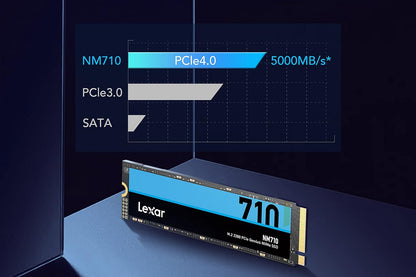 Lexar NM710 500GB SSD, M.2 2280 PCIe Gen4x4 NVMe Internal SSD, Up to 5000MB/s Read, 2600MB/s Write, Internal Solid State Drive for PC, Laptop, and Gamers (LNM710X500G-RNNNG)