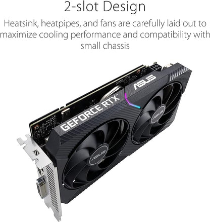 ASUS Dual GeForce RTX™ 3050 V2 OC Edition Graphics Card (PCIe 4.0, 8GB GDDR6, HDMI 2.1, DisplayPort 1.4a)