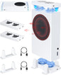 Narati Cooling Fan for Xbox Series S, Cooling Stand Cooler System, Four Cooling Fan for Top and Bottom, 3 Level Fan Speed 2300/2800/3200RPM with LED Indicator and 4 Extra USB Ports, Low Noise - T