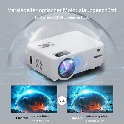 Projector, 16000 Lumen Projector 4K Supported, Native 1080P Full HD Mini Projector Home Cinema with Zoom Function, LED Projector Outdoor Projector 4K, 5G WiFi Bluetooth Projector iOS Compatible TV