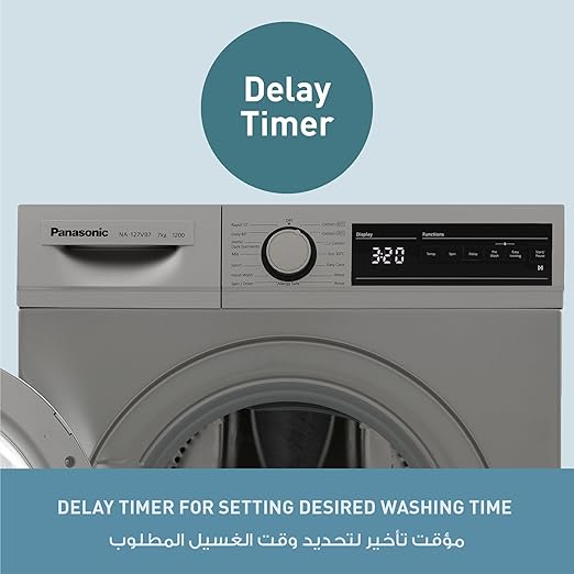 PANASONIC WASHING MACHINE FULL AUTOMATIC 7 KG 1200 RPM SILVER NA-127VB7LEG