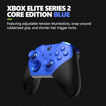 Xbox Elite Series 2 Core Wireless Gaming Controller – Blue – Xbox Series X|S, Xbox One, Windows PC, Android, and iOS