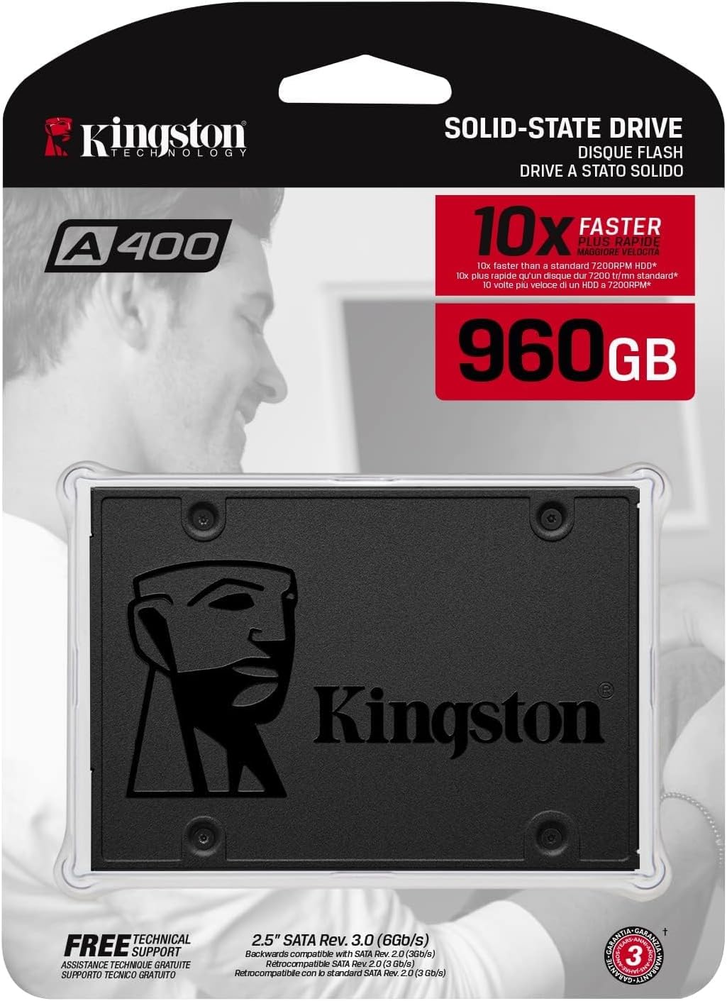 Kingston A400 SATA SSD Internal Solid State Drive 2.5 Inch, 960 GB SA400S37/960G