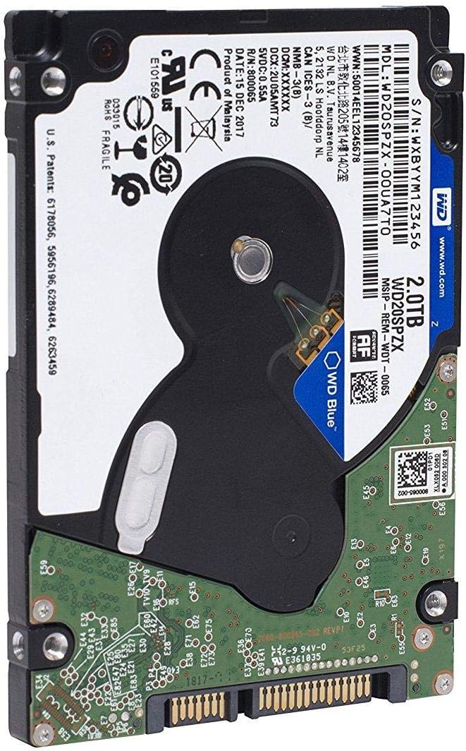 WD 2TB Laptop Hard Drive SATA 6Gb/s 128MB Cache 2.5-Inch 7mm Internal (WD20SPZX)