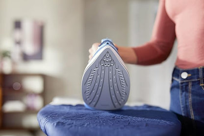 Philips 3000 Series Steam Iron - 35 g/min Continuous Steam, 160 g Steam Boost, Ceramic, Built-in Calc Clean Slider, 2200W, Blue - DST3020/20