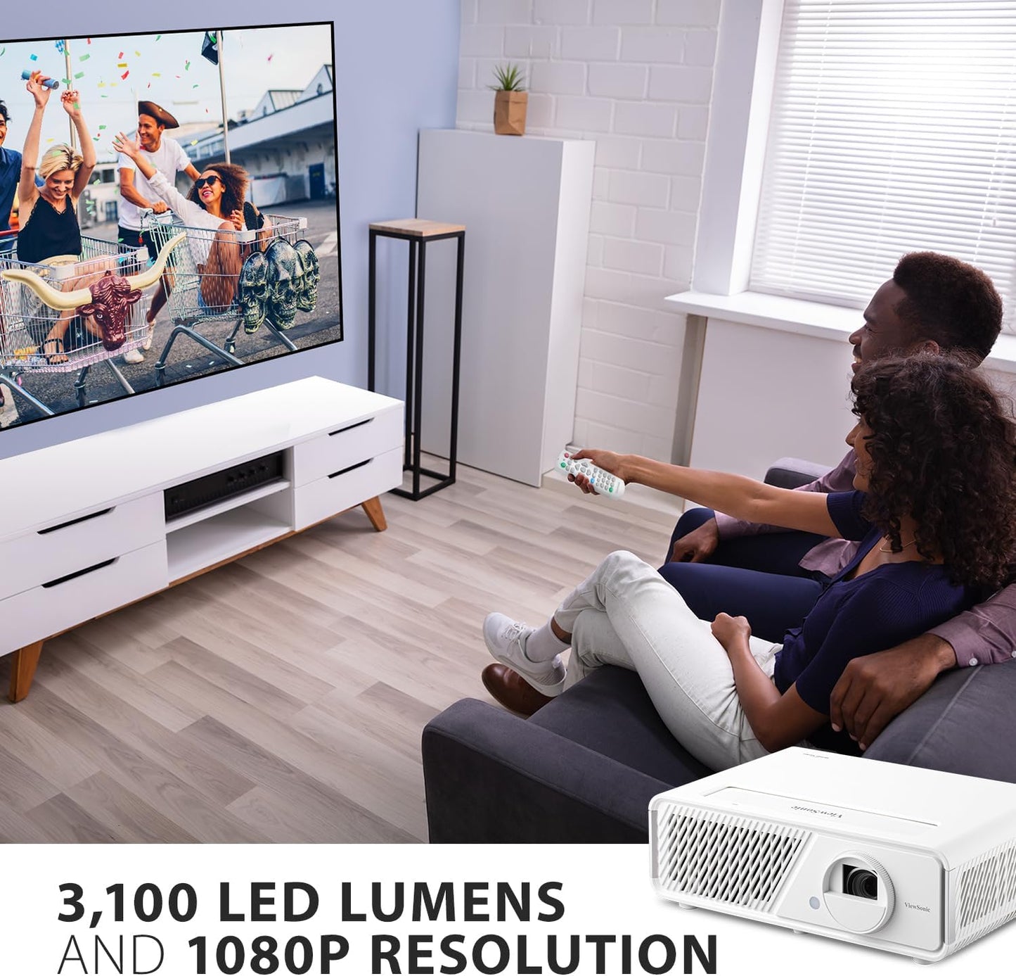 ViewSonic LED Projector 3100 lumens 1080p, X1