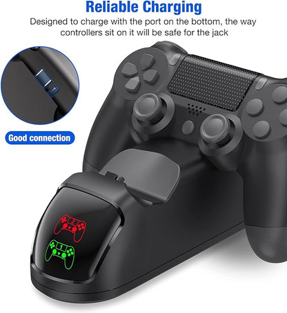 PS4 Controller Charger Dock Station, PS4 Controller Charger Station for Playstation 4 Controller, PS4 Remote Charging Station with Fast-Charging Port, Replacement for Playstation 4 Controller Charger