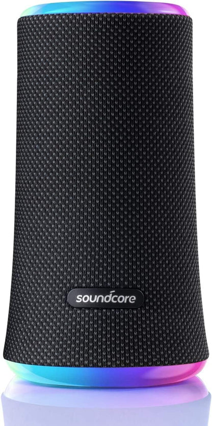 Anker soundcore flare 2 bluetooth speaker, with ipx7 waterproof protection and 360 sound for backyard and beach party, 20w wireless speaker with partycast, eq adjustment, and 12-hour playtime, black