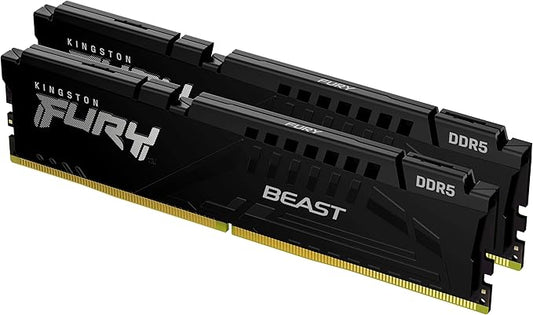 Kingston Fury Beast 16GB DDR5 6000MHz CL36 AMD EXPO and Intel XMP Black Desktop Memory