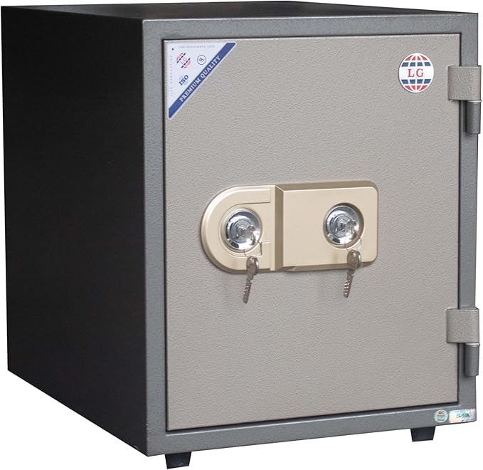 LGSafe LG51K Fireproof Safe Box - Anti-Burglar Home and Office Safe with an Adjustable Shelf, Dual Locks Besides an Internal Lockable Drawer (H51 x W42 x D48 CM, 80KG) - Made in Vietnam