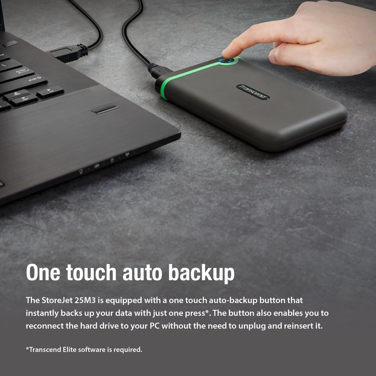 Transcend StoreJet 25M3 2TB Rugged Portable Hard Drive, Military Grade