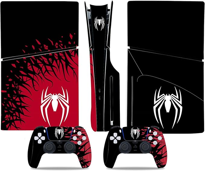Skin for PlayStation 5 Slim Disc Version, Sticker for PS5 Vinyl Decal Cover for Playstation 5 Controller, Full Wrap Skin Protective Film Sticker Compatible with PS5 Slim Disk Edition - T