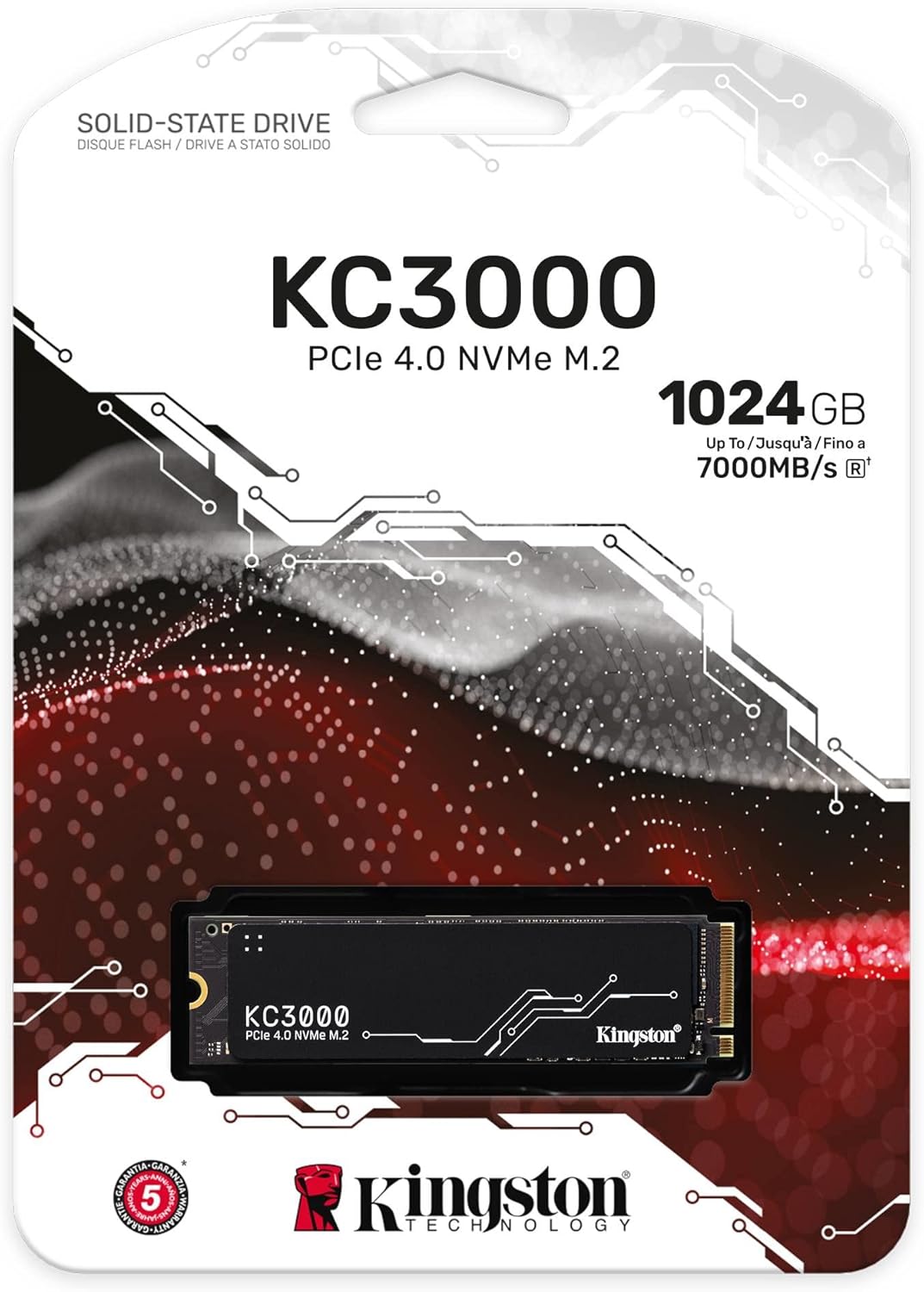 Kingston KC3000 PCIe 4.0 NVMe M.2 SSD - High-performance storage for desktop and laptop PCs -SKC3000S/1024G