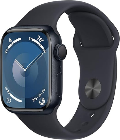 Apple Watch Series 9 [GPS 41mm] Smartwatch with Midnight Aluminum Case with Midnight Sport Band 2021