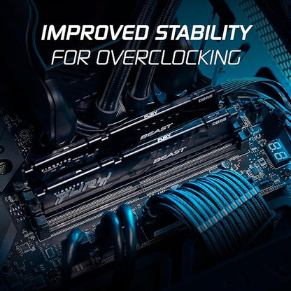 Kingston Fury Beast 16GB DDR5 6000MHz CL36 AMD EXPO and Intel XMP Black Desktop Memory