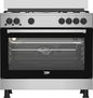 Beko FreeStanding Gas Cooker - 90 cm - 5 burners - Gas Grill - stainless steel - Cooling And Cooking Fan - enamelled holder- Turkey - GGR 15115DX NE - T