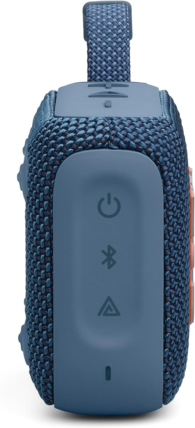 JBL Go 4 in Blue - Portable Bluetooth Speaker Box Pro Sound, Deep Bass and Playtime Boost Function - Waterproof and Dustproof - 7 Hours Runtime - T