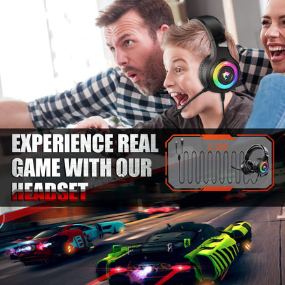 Odaban F2 RGB Gaming Headset 7.1 Surround Sound, Mic & LED Light Noise Cancelling Microphone Over Ear MULTI-PLATFORM COMPATIBLE