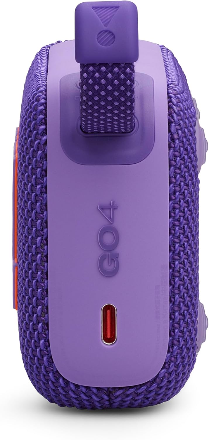 JBL Go 4 in Purple - Portable Bluetooth Speaker Box Pro Sound, Deep Bass and Playtime Boost Function - Waterproof and Dustproof - 7 Hours Runtime