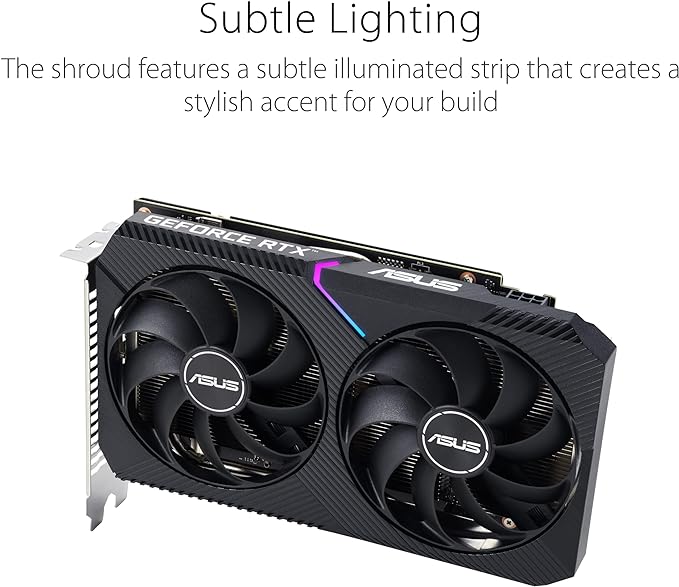 ASUS Dual GeForce RTX™ 3050 V2 OC Edition Graphics Card (PCIe 4.0, 8GB GDDR6, HDMI 2.1, DisplayPort 1.4a)