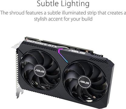 ASUS Dual GeForce RTX™ 3050 V2 OC Edition Graphics Card (PCIe 4.0, 8GB GDDR6, HDMI 2.1, DisplayPort 1.4a)