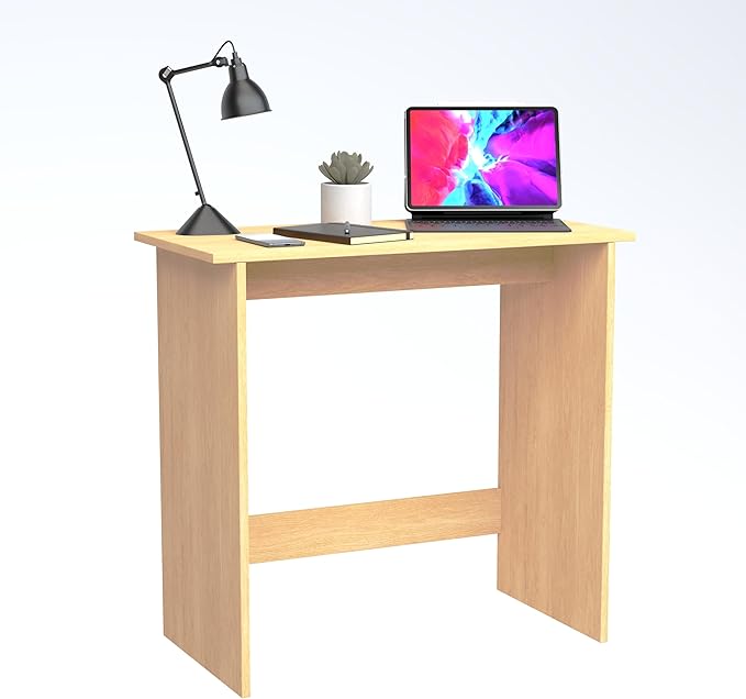 MORU Gaming Desk Oak Home Office Furniture Computer Laptop Home Office Gaming TV 75cm Height x 80cm Width x 39cm Depth Side Table or Cabinet for Organizing (Oak)