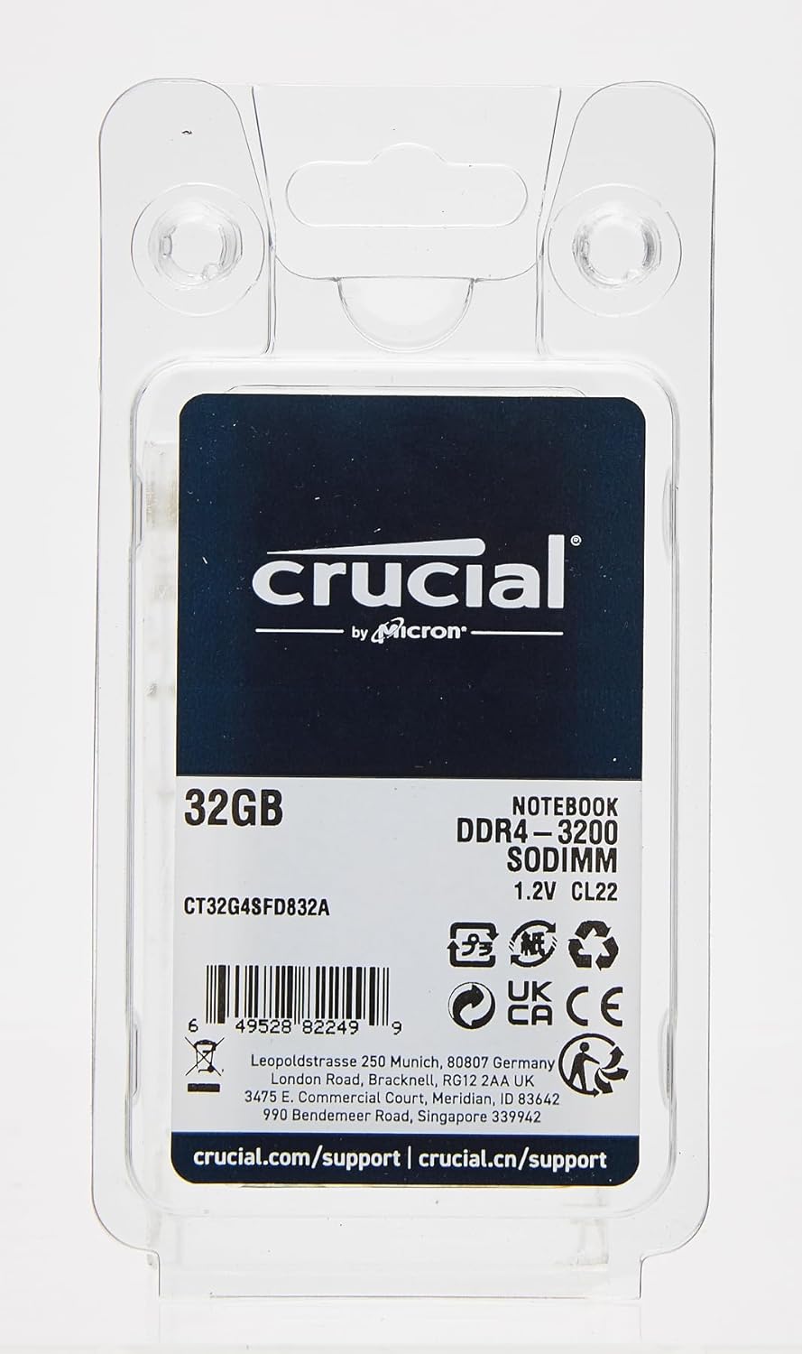 Crucial RAM CT32G4SFD832A 32GB DDR4 3200MHz CL22 Laptop Memory - T