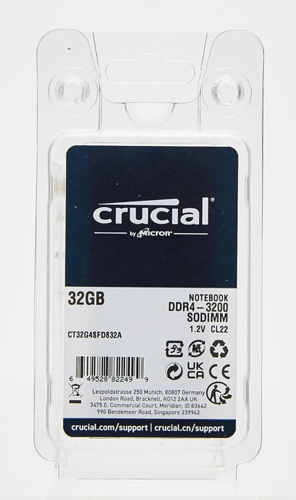 Crucial RAM CT32G4SFD832A 32GB DDR4 3200MHz CL22 Laptop Memory - T