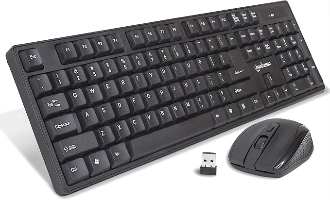 Manhattan Wireless Keyboard and Optical Mouse Set - 178990 - Black