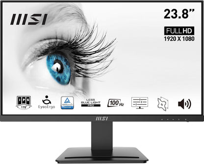 MSI PRO MP243X 23.8 Inch 1920 x 1080 Full HD Monitor Ergonomic Design, Blue Light Reduction, Seamless Connectivity