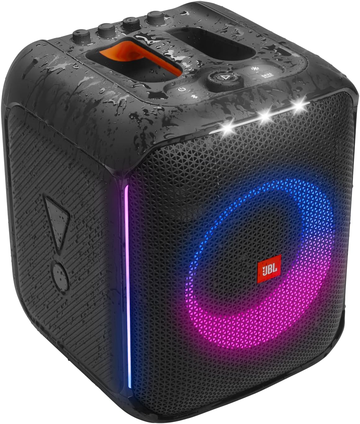 JBL Partybox Encore Portable Party Speaker with Digital Wireless Mic, 100W Powerful Sound, Dynamic Light Show, IPX Splash Proof, 10 Hours of Playtime, Multisource Playback - Black, JBLPBENCORE1MICUK - T
